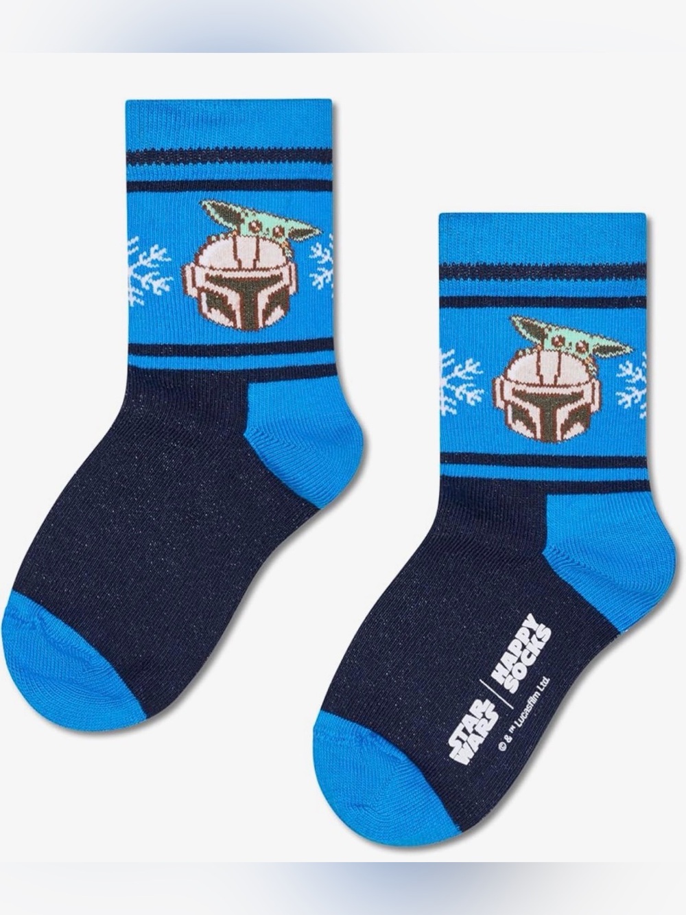 Star Wars Blue and Navy Baby Yoda & Mandalorian Kids Socks